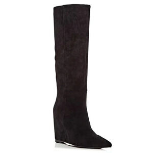 Jeffrey Campbell Women's Katerina Wedge Heel Boots Black Suede Size 10 MSRP $275